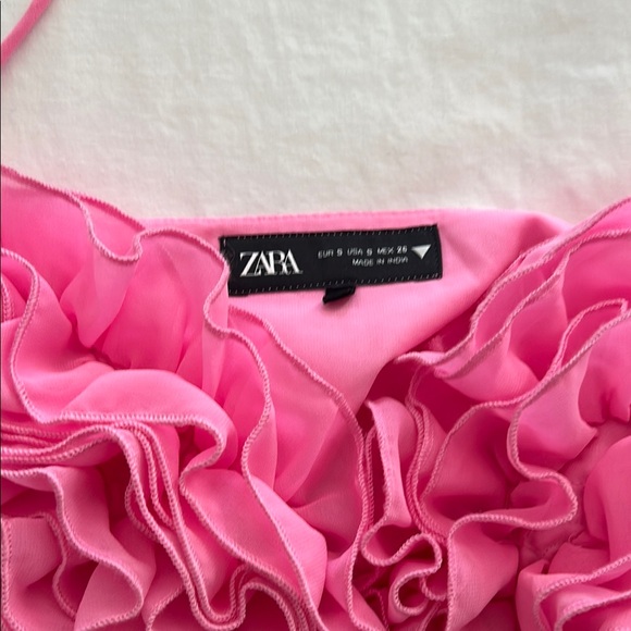 Zara Pink Ruffled Women's Top - Picture 2 of 4